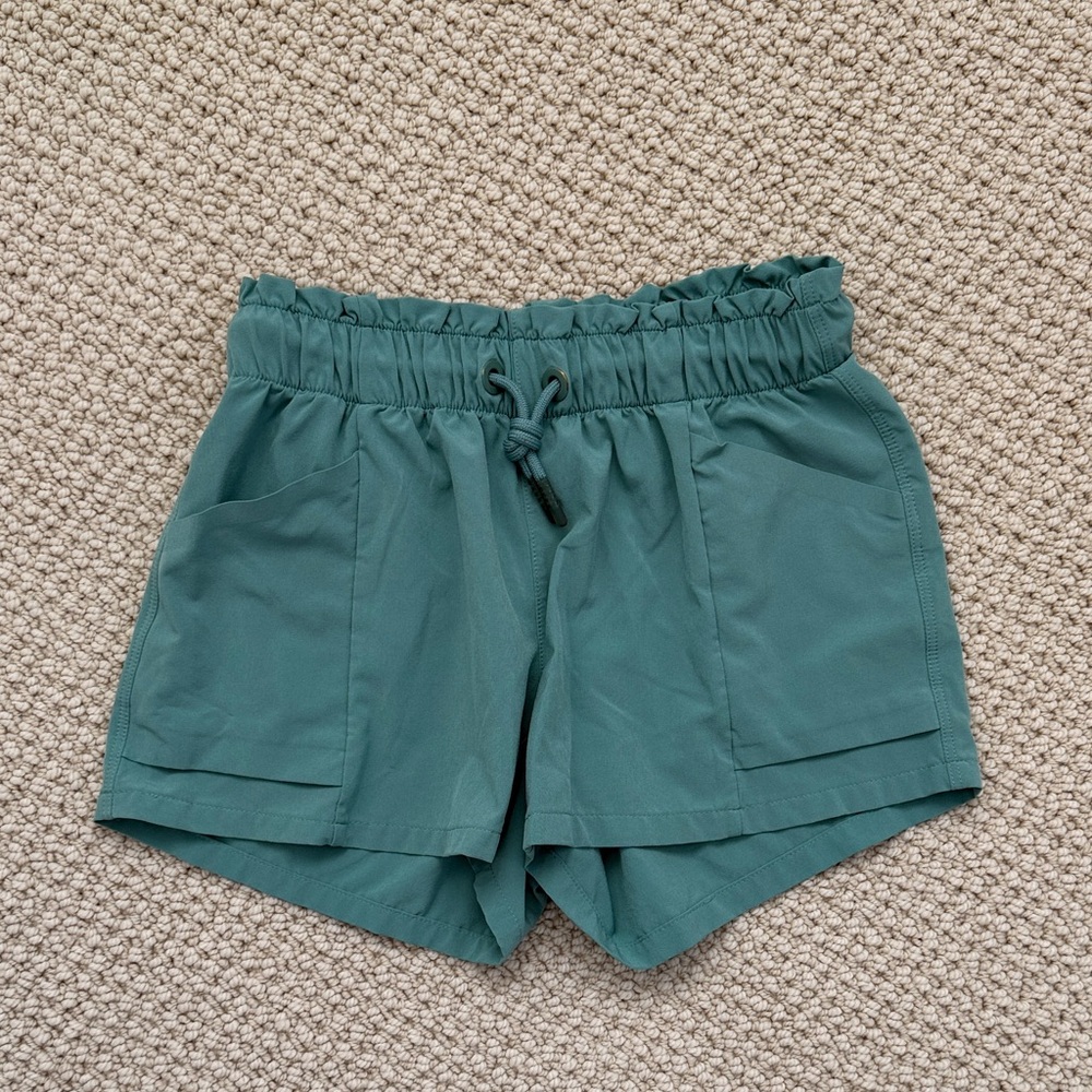 Girls Green Drawstring Shorts